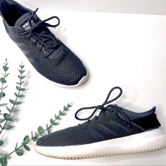 Adidas cloudfoam QT FLEX black blue white sneakers size 9 - Picture 2 of 10